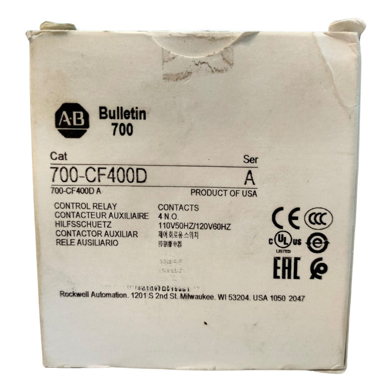 Allen-bradley 700-cf400d Contactor De Control Iec