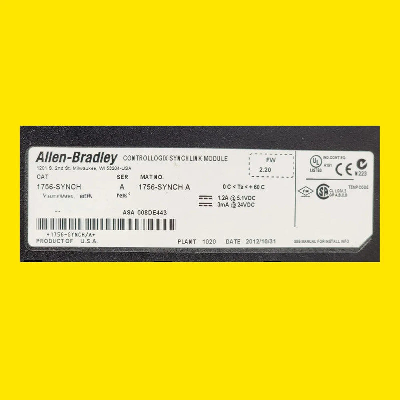 Allen-bradley 1756-synch Módulo De Sincronización Con Tapa