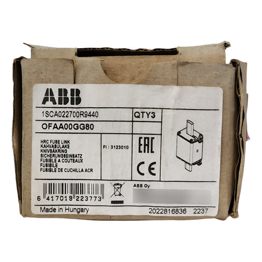 Abb Ofaa00gg80 Fusible Nh00 80a 690v Gg 80ka