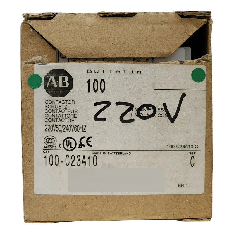 Contactor Allen-bradley 100-c23a10 23a 3 Polos 220v Ac