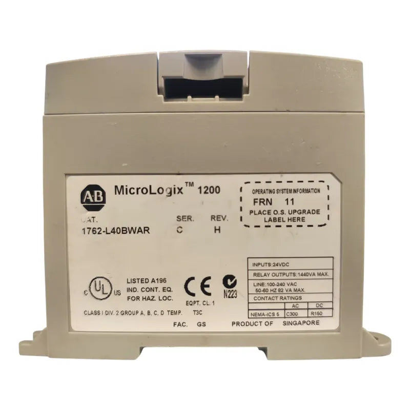 Controlador 1762-l40bwar Micrologix 1200 Con Puerto Rs232