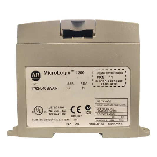 Controlador 1762-l40bwar Micrologix 1200 Con Puerto Rs232