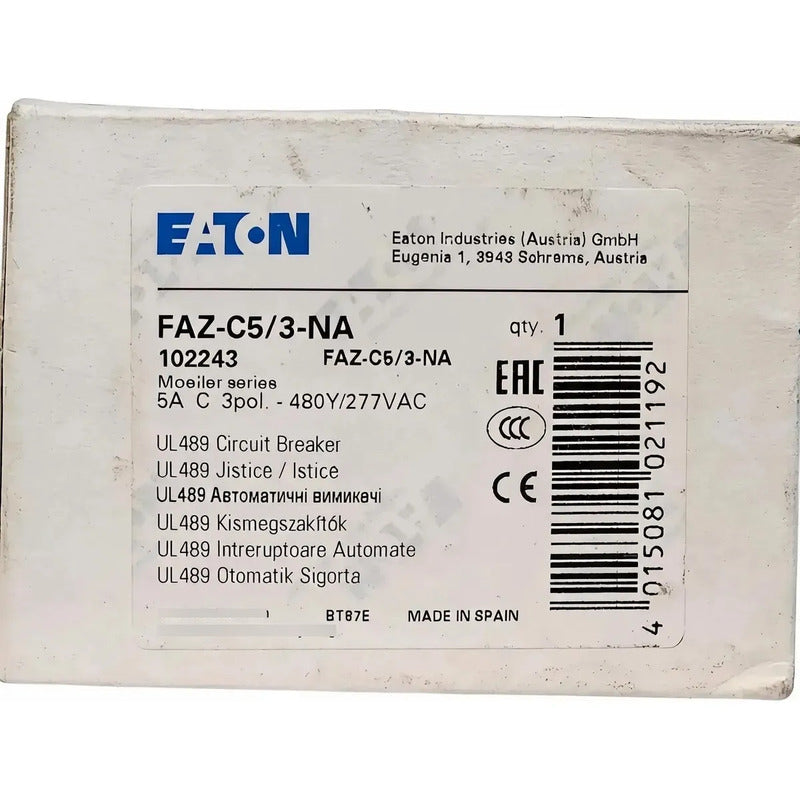 Eaton Faz-c5/3-na Interruptor Termomagnético Tripolar