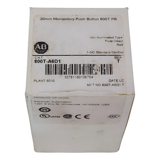 Allen Bradley 800t-a6d1. Pulsador Rojo