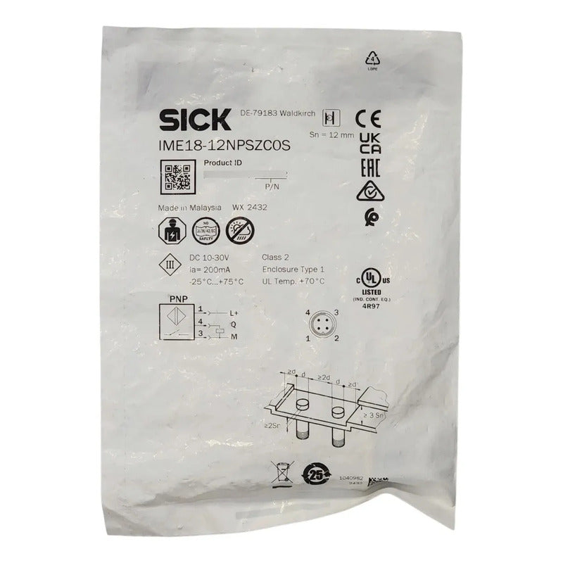 Sick Ime18-12npszc0s 1040982 Sensor Inductivo Pnp M18