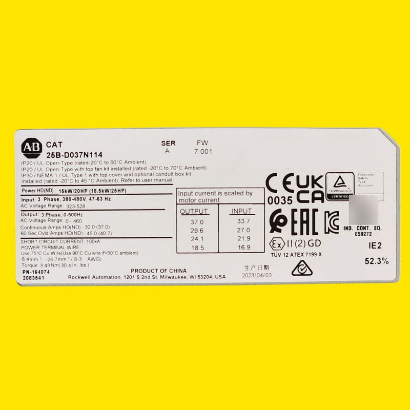 Variador Powerflex 525 25b-d037n114 30hp 480v Allen Bradley