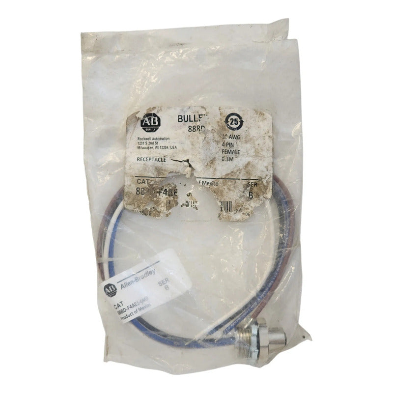 Allen-bradley 888d-f4ae1-0m3 Conector M12 Hembra 4 Pines
