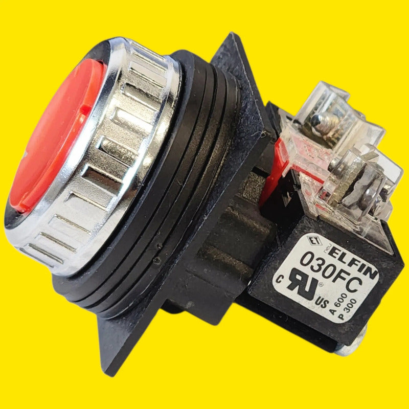 New Elfin 030pffarfc Botón Paro De Emergencia Rojo