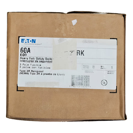 Eaton Dh362frk Switch Disconnect Heavy Duty Class H 60 Amp 3