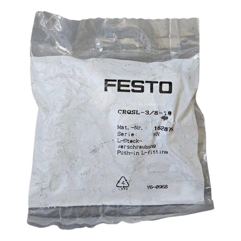 Festo 162876 , Crqsl-3/8-10, L Conector Tornillo
