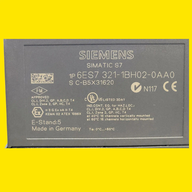 Siemens 6es7321-1bh02-0aa0 Módulo 16 Entradas 24 Vcc