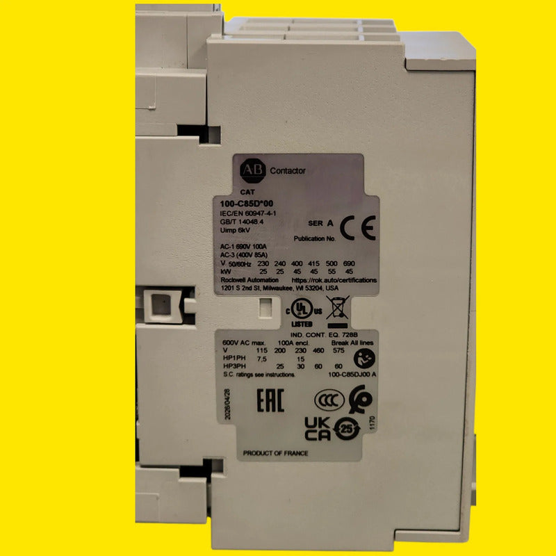 Allen-bradley 100-c85dj00 Contactor Industrial 85 A