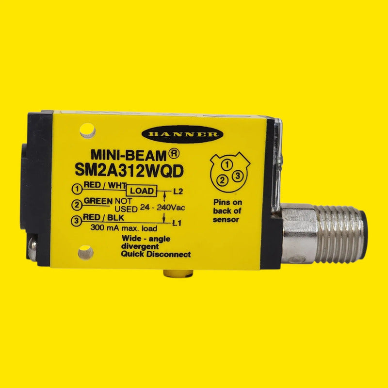 Banner Sm2a312wqd 26893 Sensor Difuso 130mm 24-240vac
