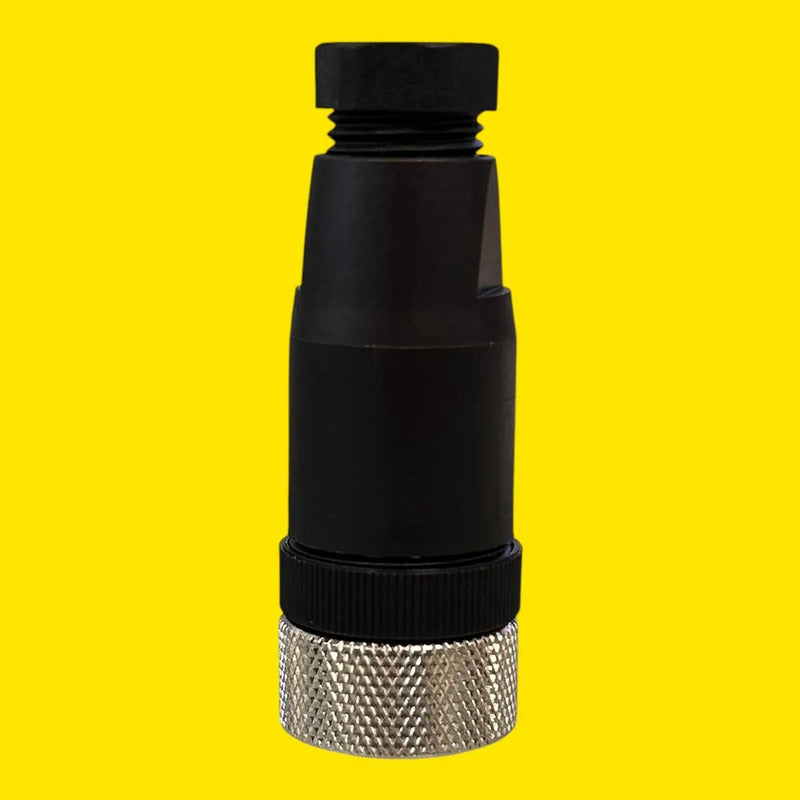Conector M12 Hembra 4 Pines Para Sensor Industrial Negro