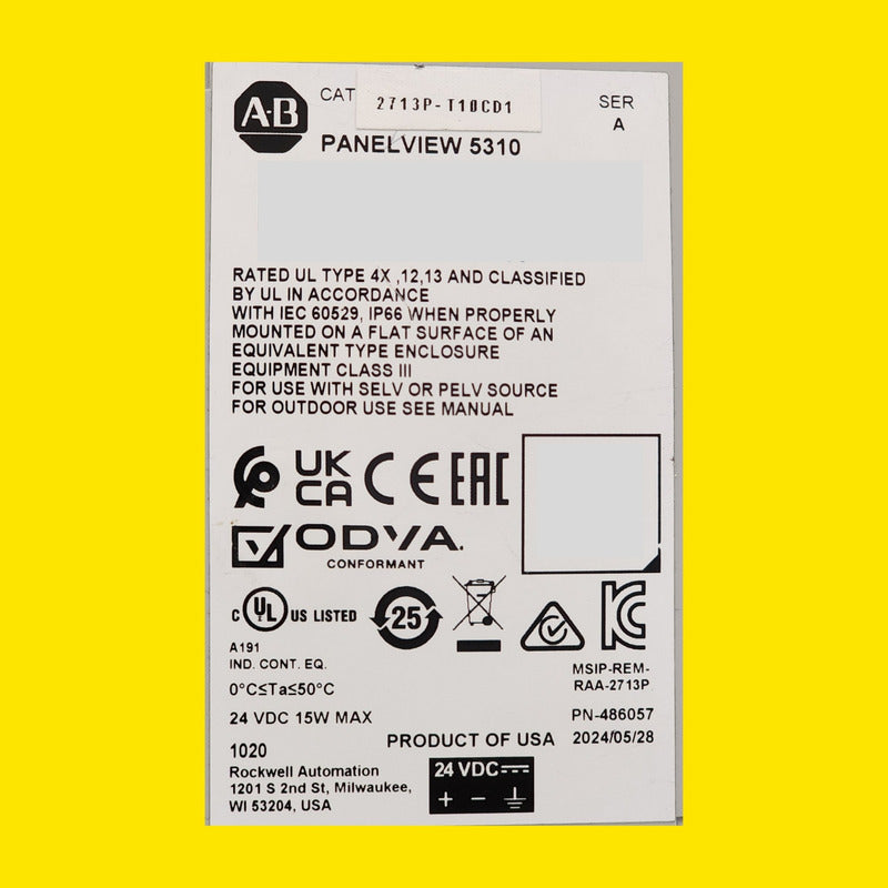 Hmi Allen-bradley Panelview 5310 2713p-t10cd1 10