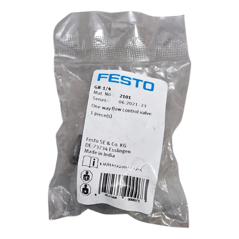 Festo Gr-1/4 Válvula De Retención Del Acelerador De 0-10ba