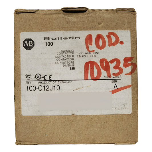 Allen Bradley 100-c12j10 Contactor 12a 3 Polos 24v 60hz