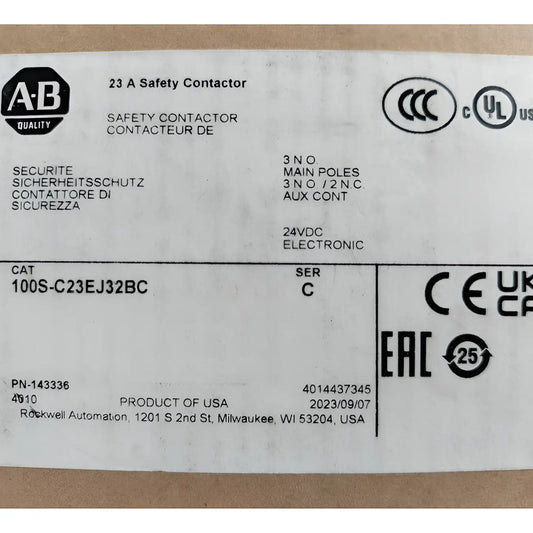 Allen-bradley 100s-c23ej32bc Contactor De Seguridad