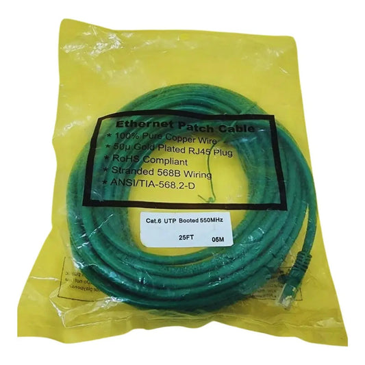 Ethernet Patch Cable Cat.6 Utp Booted 550mhz 25ft