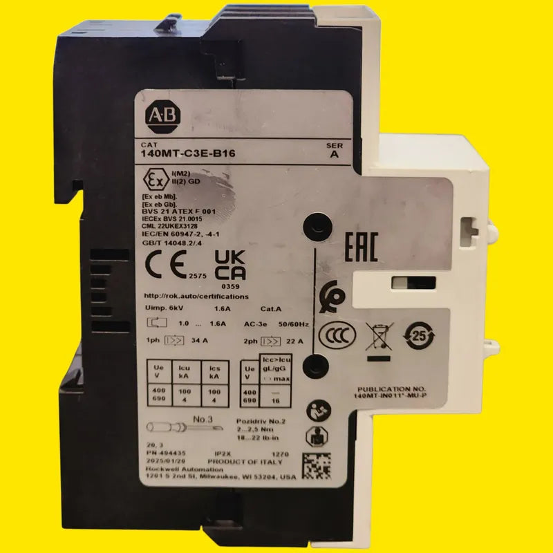 Allen-bradley 140mt-c3e-b16 Interruptor Guardamotor -50/60 Hz