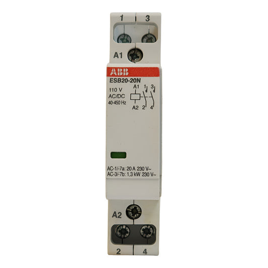 Contactor Abb Esb20-20n-04 20a 2p 110v Ac/dc Industrial