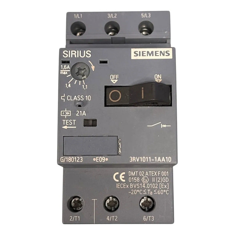 Siemens 3rv1011-1aa10 Guardamotor Sirius 50/60 Hz