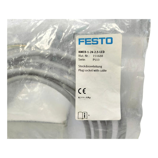 Festo Kmeb-1-24-2.5-led Conector Tipo Zocalo Con Cable
