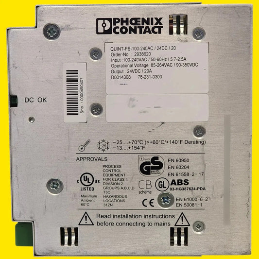 Phoenix Contact Quint-ps-100-240ac/24dc/20 Fuente 2938620