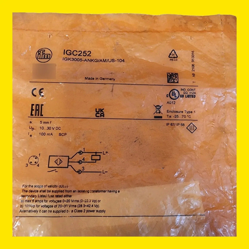 Ifm Igc252 Igk3005-ankg/am/us-104 Sensor