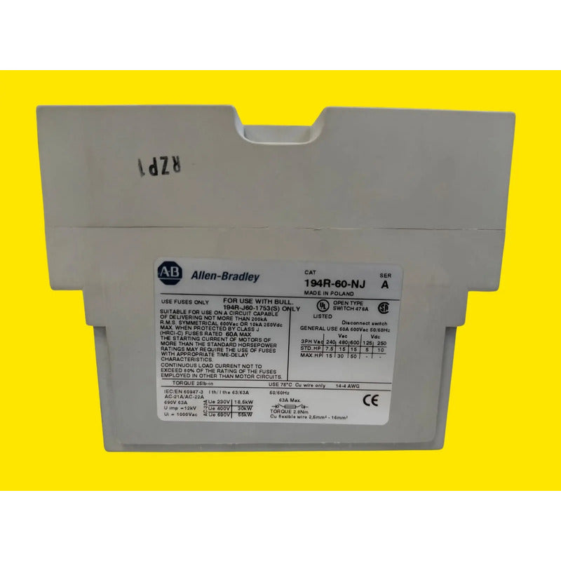 Allen-bradley 194r-60-nj Modulo De Cuarto Polo