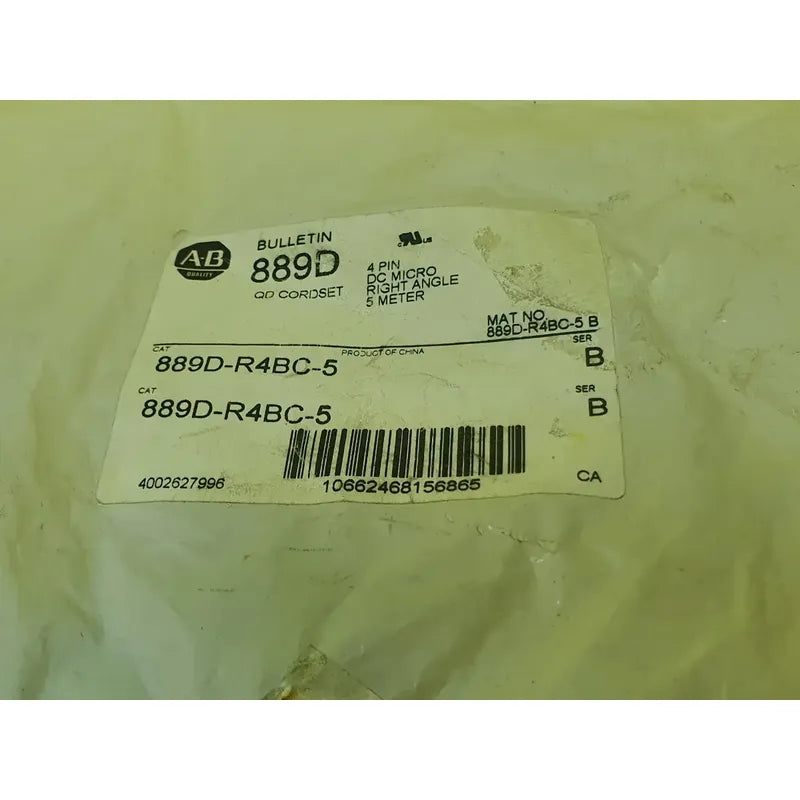 Allen-bradley 889d-r4bc-5 4 Pin Dc Micro Right Angle 5 Meter