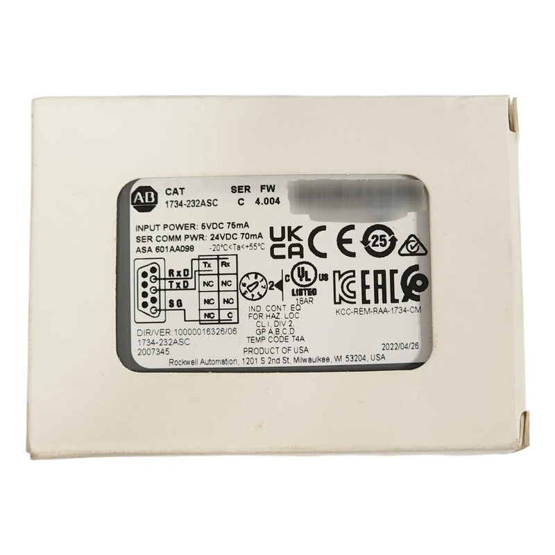 Allen Bradley 1734-232asc Interfaz Rs232 Point I/o