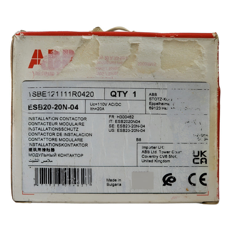 Abb Contactor Esb20-20n-04 20a 2 P 110v Uso Industrial