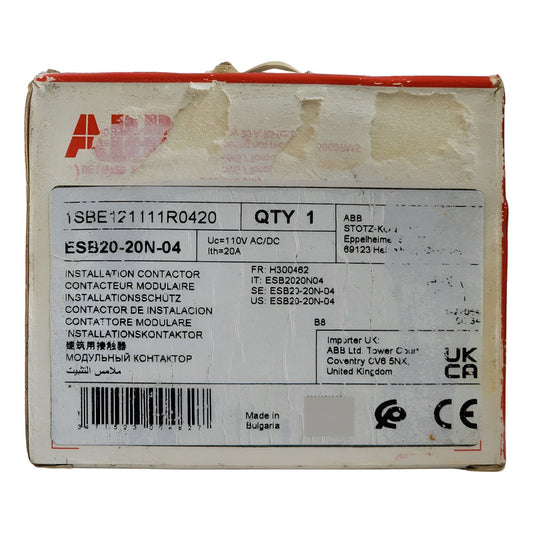 Abb Contactor Esb20-20n-04 20a 2 P 110v Uso Industrial