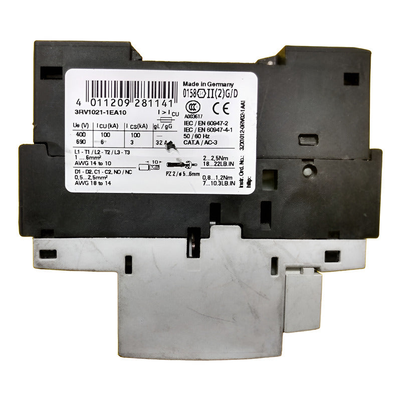 Guardamotor Siemens 3rv1021-1ea10 De 4 Amp Interruptor
