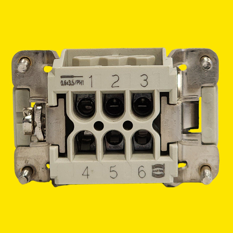 Conector Harting Inserto Han 6 E-m Y Carcasa Han 09300100543