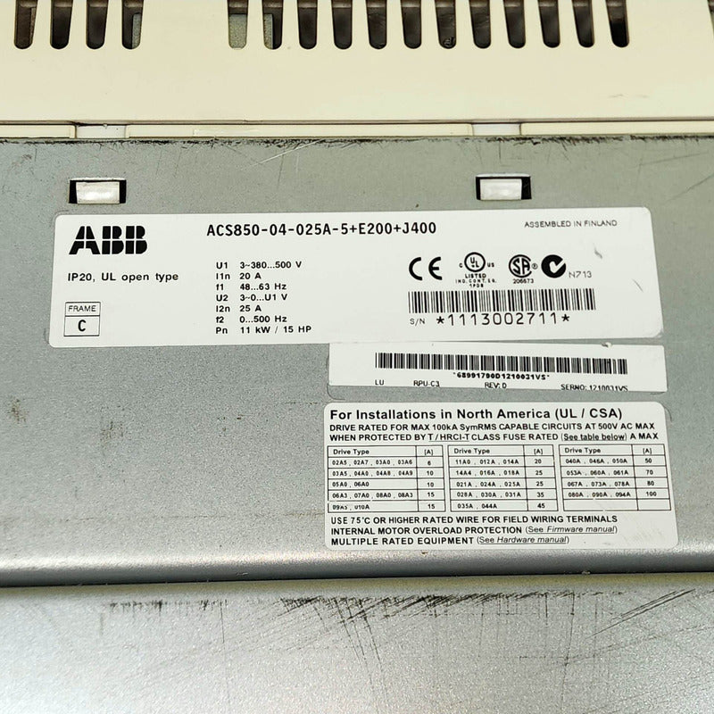 Abb Acs850-04-025a-5+e200+j400 Inversor.usado - Abb
