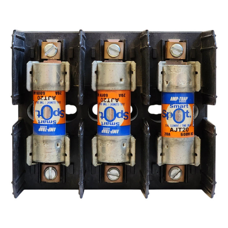 Portafusible J60030-3cor + 3 Fusibles Mersen Ajt20 20a 600v