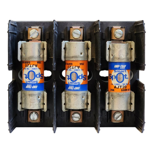 Portafusible J60030-3cor + 3 Fusibles Mersen Ajt20 20a 600v