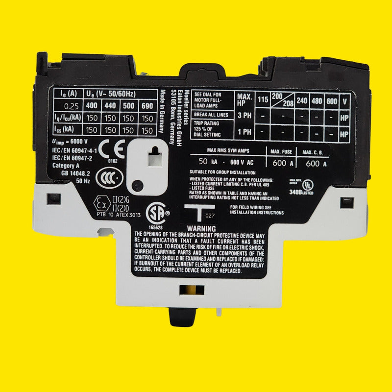 Eaton Pkzm0-0,25 Guardamotor 0.16-0.25a 3 Polos 690v 50/60 Hz